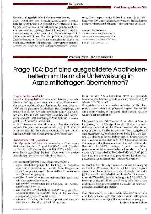 Vorschauseite 3: Strafbare Unterdosierung eines Schmerzmedikamentes