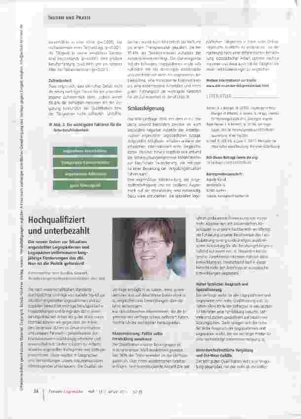 Vorschauseite 3: Zur beruflichen Situation angestellter Logopädinnen