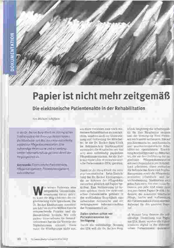 Vorschauseite 1: Papier ist nicht mehr zeitgemäß