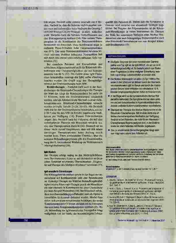 Vorschauseite 6: Monoklonale IgM-Gammopathle und Morbus Waldenstrom