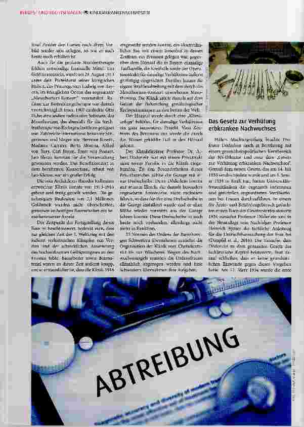Vorschauseite 2: 100 Jahre 1. Universitätsfrauenklinik München Lichtund Schattenseiten