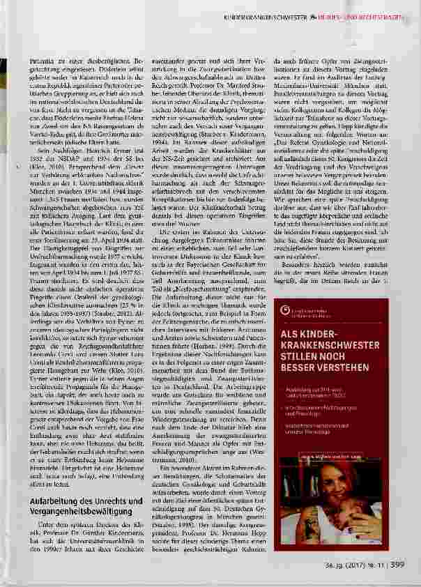 Vorschauseite 3: 100 Jahre 1. Universitätsfrauenklinik München Lichtund Schattenseiten