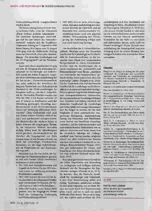 Vorschauseite 4: 100 Jahre 1. Universitätsfrauenklinik München Lichtund Schattenseiten