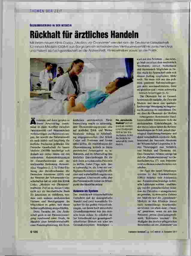 Vorschauseite 1: Rückhalt für ärztliches Handeln