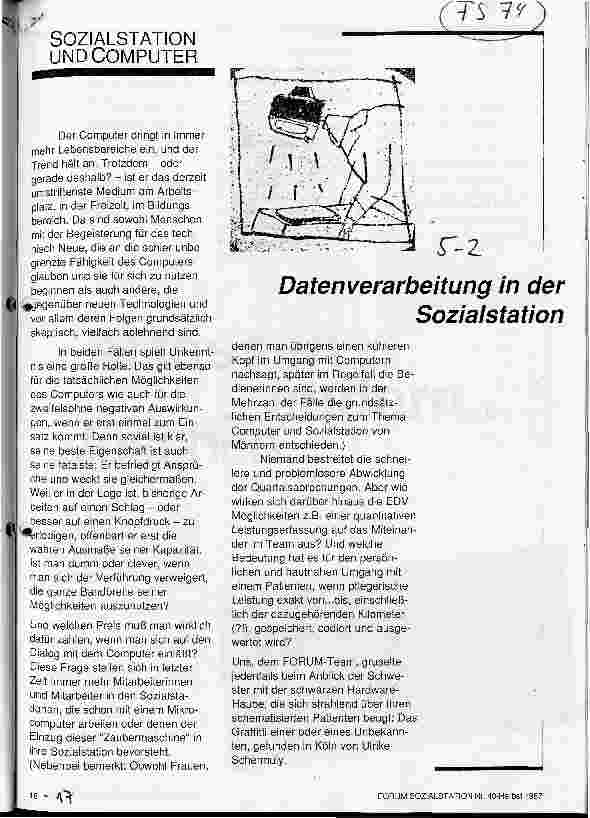 Vorschauseite 1: Datenverarbeitung in der Sozialstation