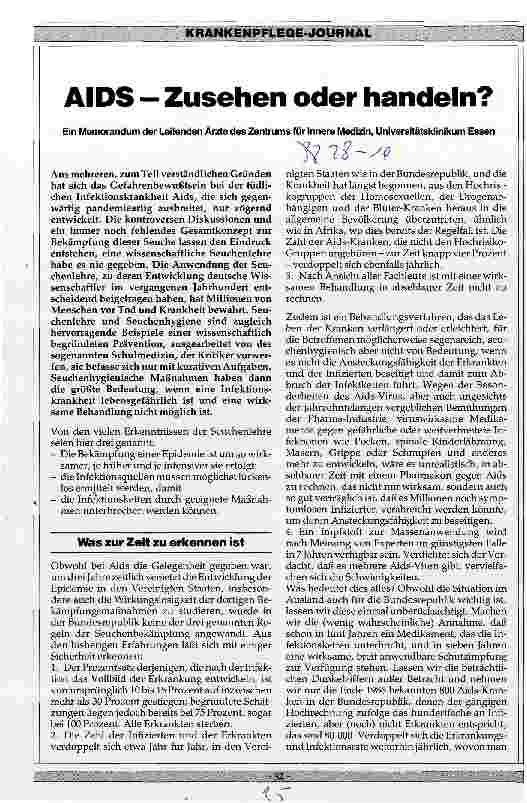 Vorschauseite 1: AIDS - Zusehen oder handeln?