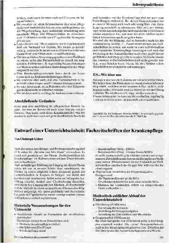 Vorschauseite 3: Lästiges Papier oder informative Zeitschriftwie denken Krankenschüler über eine Krankenpflegezeitschriften