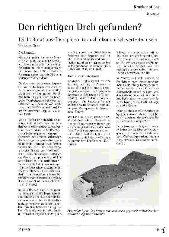 Vorschauseite 1: Den richtigen Dreh gefunden? Teil II: Rotations-Therapie sollte auch ökonomisch vertretbar sein