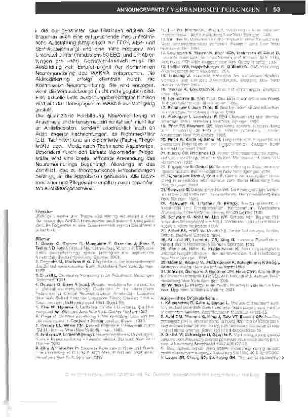 Vorschauseite 6: Neuromonitoring in Anästhesie und Intensivmedizin - Empfehlungen für eine berufsbegleitende modulare Fortbildung und Zertifizierung -*