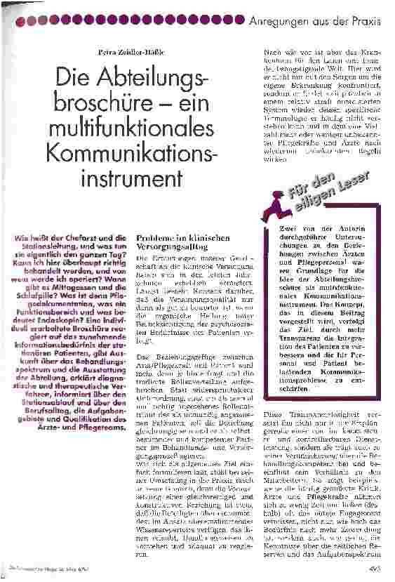 Vorschauseite 1: Die Abteilungsbroschüre - ein multifunktionales Kommunikationsinstrument