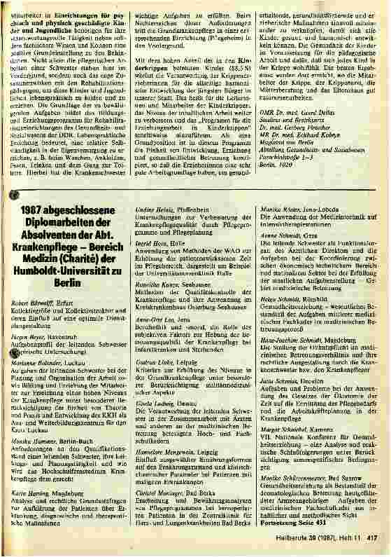 Vorschauseite 2: Medizinische und soziale Betreuung in unserer Hauptstadt