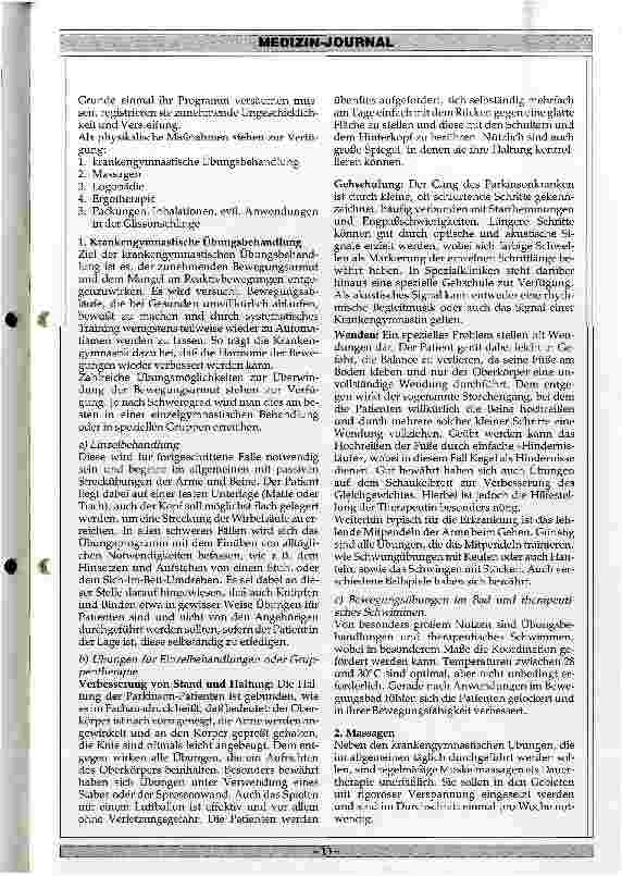 Vorschauseite 2: Die Parkinsonsche Krankheit aus der Sicht des Patienten