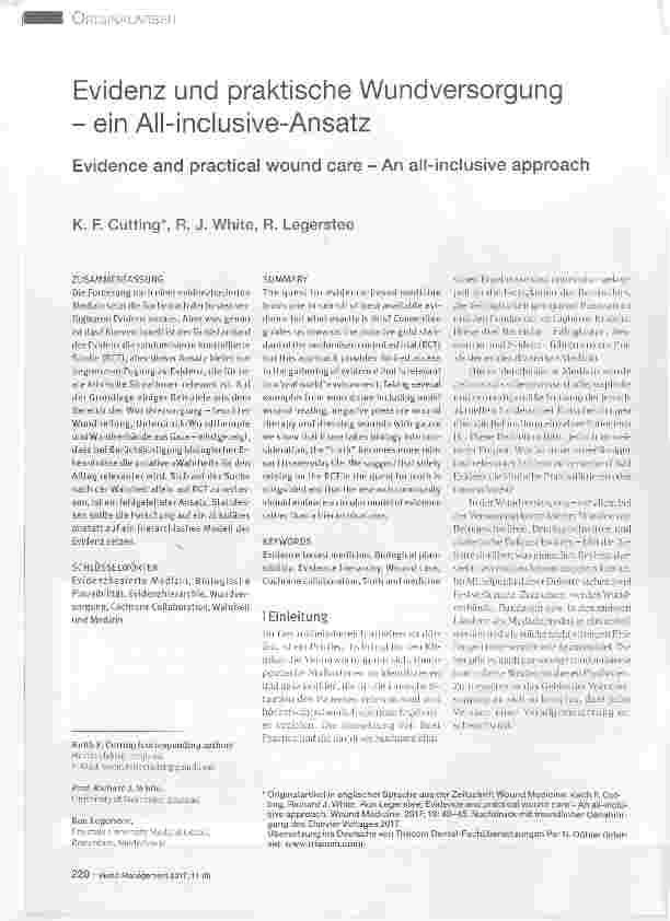 Vorschauseite 1: Evidenz und praktische Wundversorgung - ein AII-inclusive-Ansatz