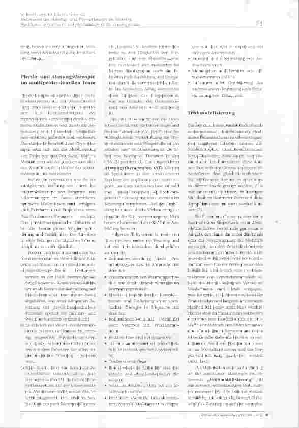 Vorschauseite 2: Stellenwert der Atmungsund Physiotherapie im Weaning