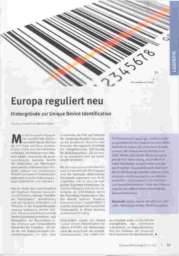 Vorschauseite 1: Europa reguliert neu