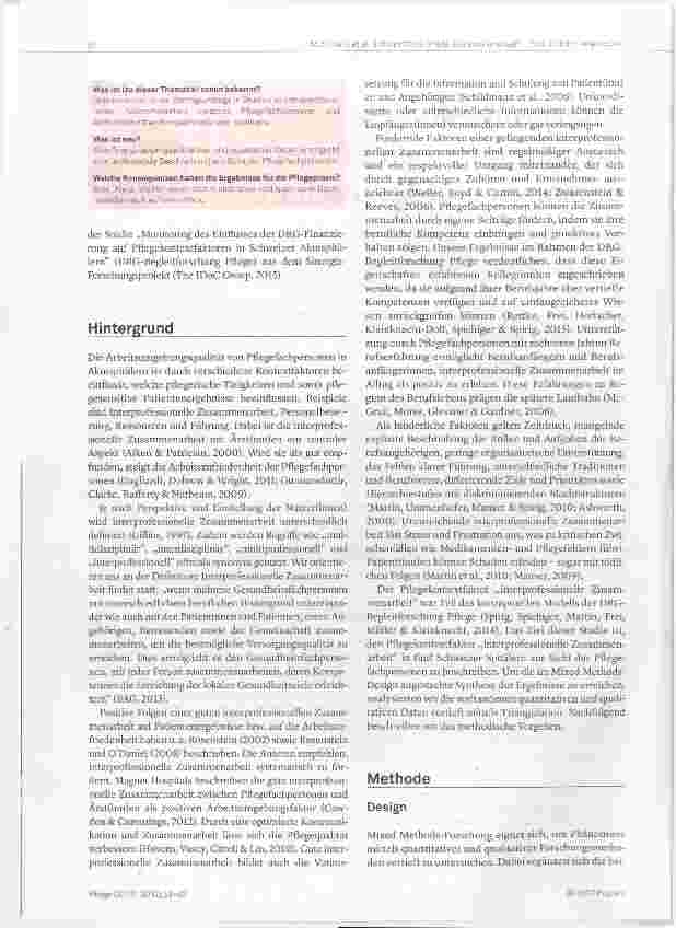 Vorschauseite 2: Interprofessionelle Zusammenarbeit Pflegefachpersonen und Ärzteschaft