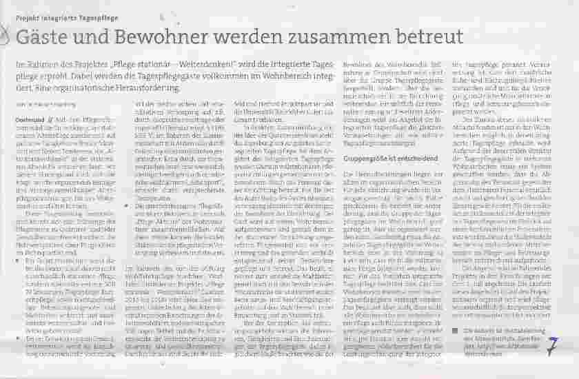 Vorschauseite 1: Gäste und Bewohner werden zusammen betreut