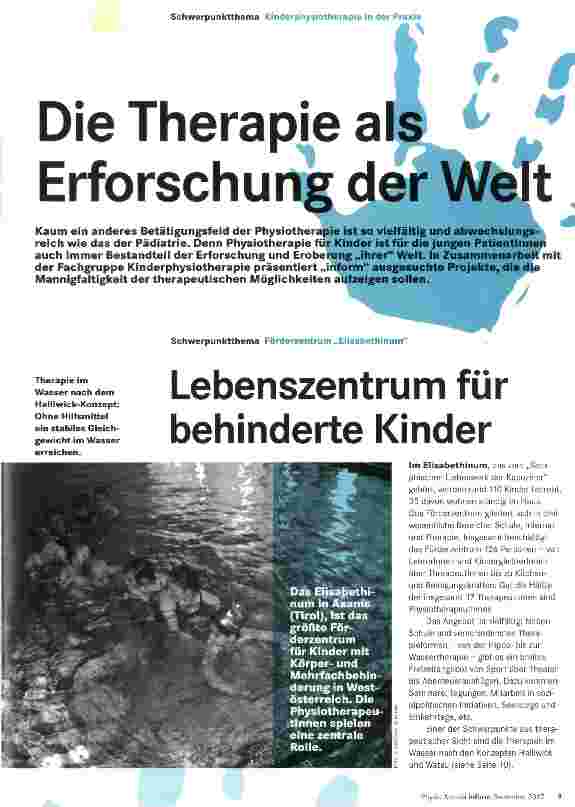 Vorschauseite 1: Die Therapie als Erforschung der Welt