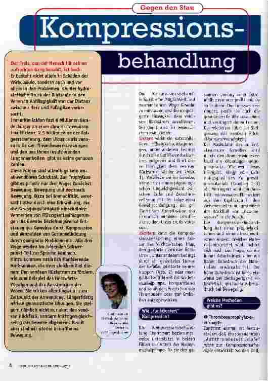 Vorschauseite 1: Gegen den Stau Kompressionsbehandlung