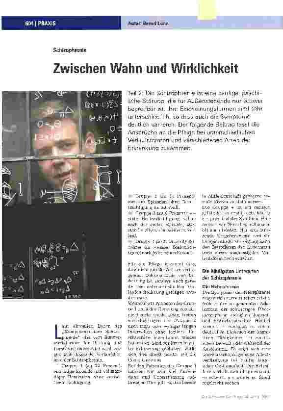 Vorschauseite 1: Zwischen Wahn und Wirklichkeit