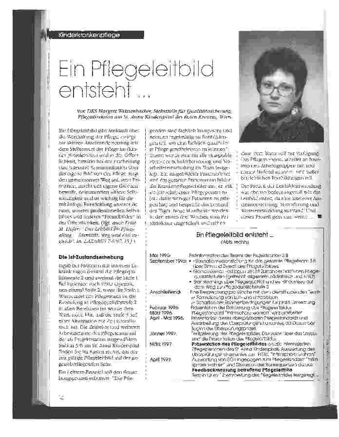Vorschauseite 1: Ein Pflegeleitbild entsteht ...