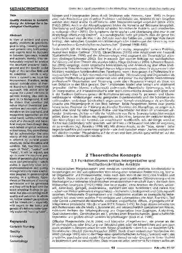 Vorschauseite 2: Qualitätsprobleme in der Altenpflege: Versuch einer soziologischen Aufklärung