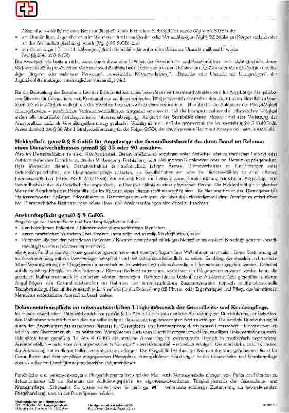 Vorschauseite 4: Das neue Gesetz für die Gesundheitsund Krankenpflege Das neue Gesetz 1997 Teil 2