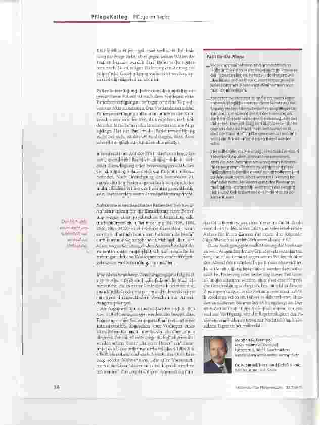 Vorschauseite 4: Patienten im Krankenhaus Wie legal sind Fixierungen?