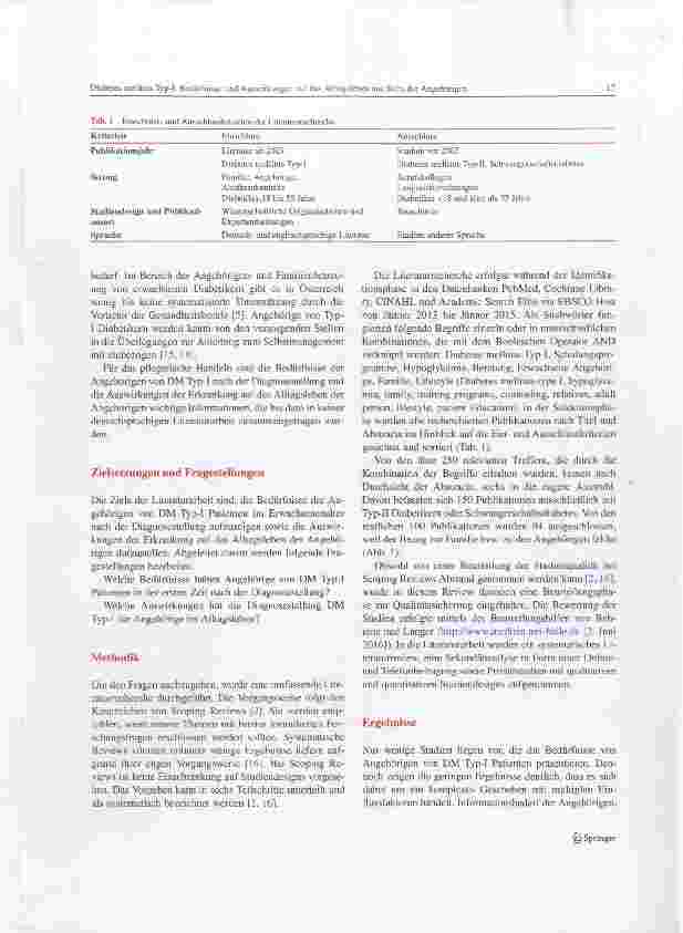 Vorschauseite 3: Diabetes mellitus TVp-I: Bedürfnisse und Auswirkungen auf das Alltagsleben aus Sicht der Angehörigen