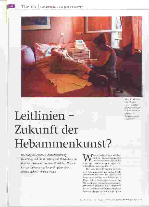 Vorschauseite 1: Leitlinien Zukunft der Hebammenkunst?