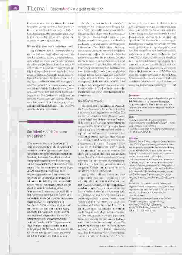 Vorschauseite 5: Leitlinien Zukunft der Hebammenkunst?