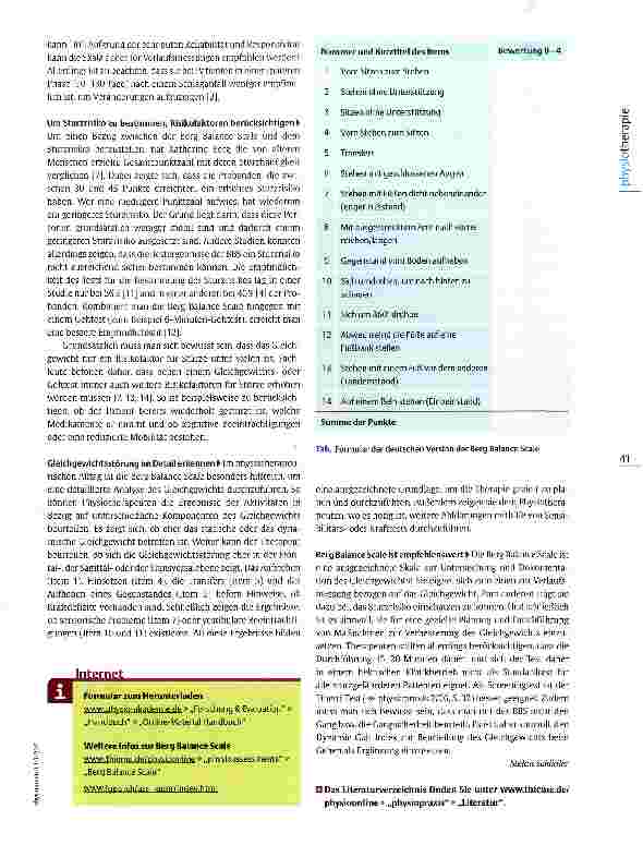 Vorschauseite 2: Assessment: Berg Balance Scale Ein aufschlussreicher Test fürs Gleichgewicht