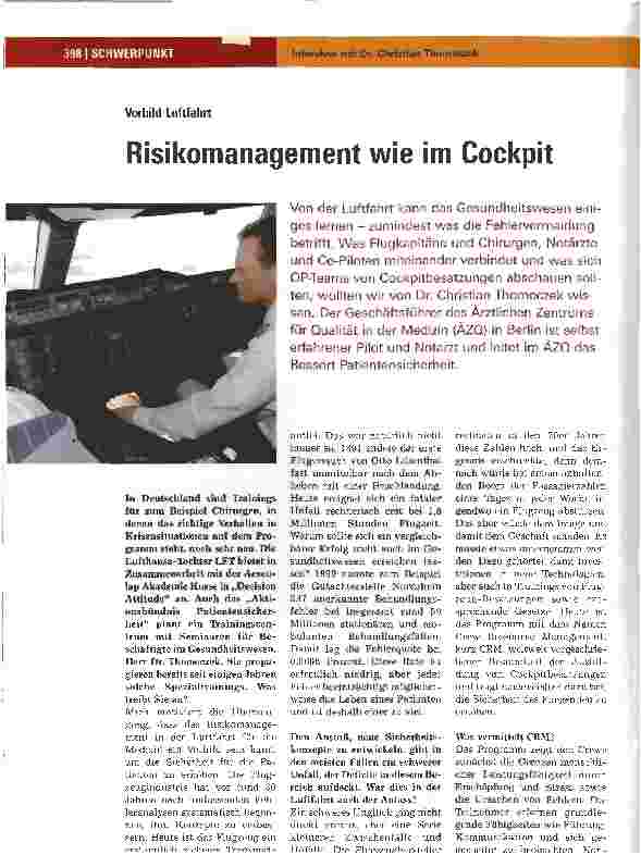 Vorschauseite 1: Risikomanagement wie im Cockpit
