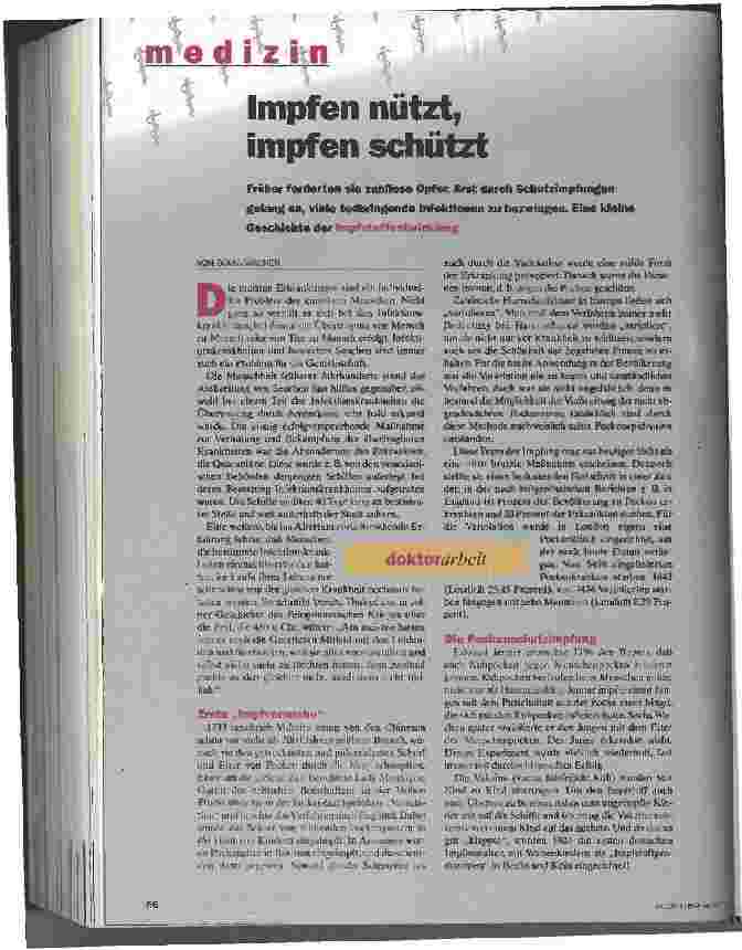 Vorschauseite 1: Impfen nützt, impfen schützt Geschichte der Impfstoffentwicklung