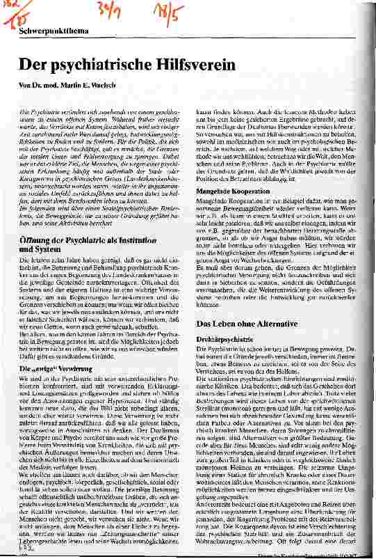 Vorschauseite 1: Der psychiatrische Hilfsverein