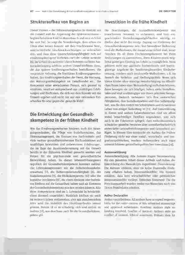 Vorschauseite 2: Die Entwicklung der Gesundheitskompetenz in der frühen KindheitDevelopment of health literacy in early childhood