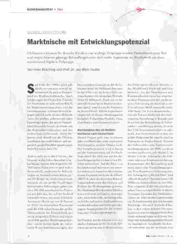 Vorschauseite 1: Marktnische mit Entwicklungspotenzial