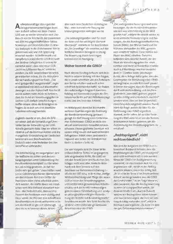 Vorschauseite 2: BÄK-Verhandlungsführer Dr. Klaus Reinhardt diskutiert mit der Delegiertenversammlung der Ärztekammer Berlin