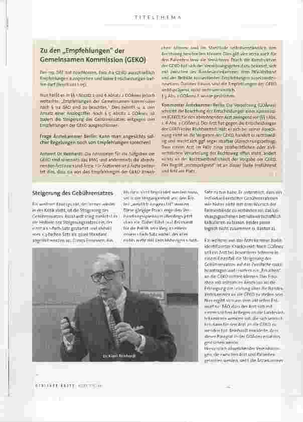 Vorschauseite 3: BÄK-Verhandlungsführer Dr. Klaus Reinhardt diskutiert mit der Delegiertenversammlung der Ärztekammer Berlin