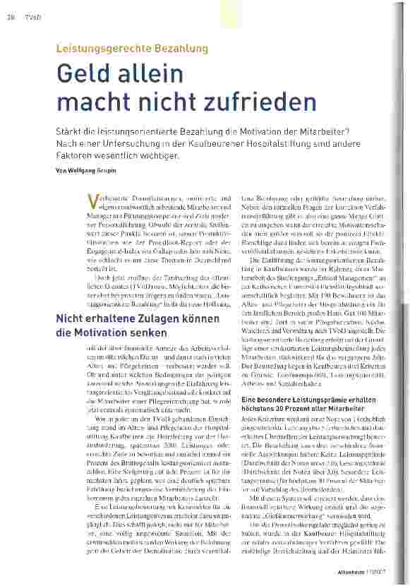 Vorschauseite 1: Geld allein macht nicht zufrieden