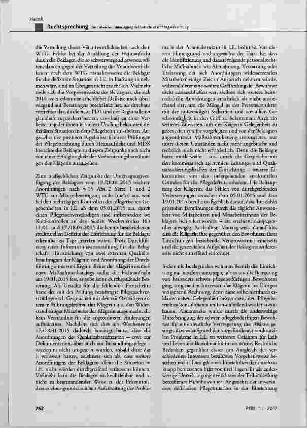 Vorschauseite 5: Zur teilweisen Untersagung des Betriebs einer Pflegeeinrichtung