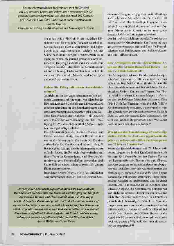 Vorschauseite 3: Ehrenamtliche wollen dazugehören, mitreden und ernst genommen werden!