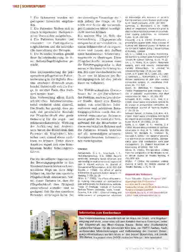 Vorschauseite 5: Pflegerische Aufklärung kann perioperative Schmerzen reduzieren
