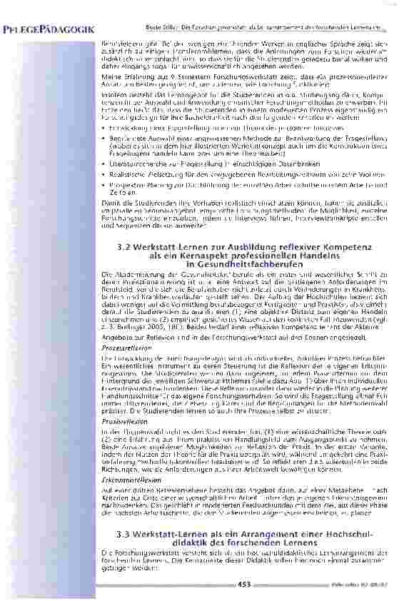 Vorschauseite 4: Die Forschungswerkstatt als Lernarrangement des forschenden Lernens im Fachhochschulstudium ,Bachelor of Science, für Gesundheitsfachberufe