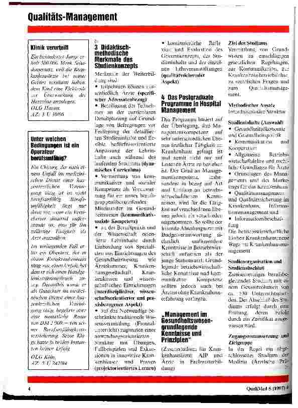 Vorschauseite 2: Das Studienmodell Hannover - ein innovatives Konzept zur Vermittlung von Managementkompetenz für Ärzte