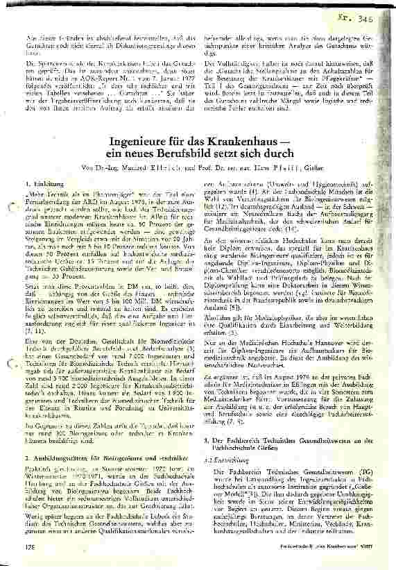 Vorschauseite 1: Ingenieure für das Krankenhaus - ein neues Berufsbild setzt sich durch