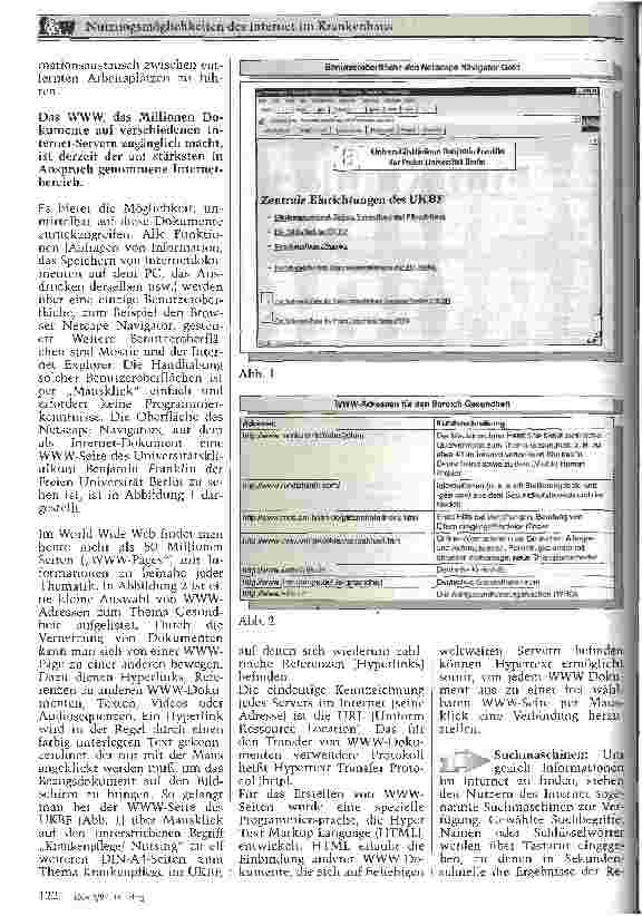 Vorschauseite 2: Nutzungsmöglichkeiten des Internet im Krankenhaus