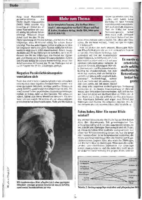 Vorschauseite 4: Gegen Vorurteile und Klischees Die Berliner Alterstudie - neue Erkenntnisse über die Zielgruppe alte Menschen