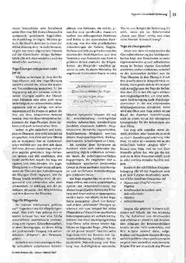 Vorschauseite 2: Von wegen WellnessYoga als Methode der Gesundheitsförderung