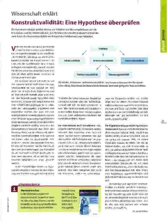 Vorschauseite 1: Wissenschaft erklärt Konstruktvalidität: Eine Hypothese überprüfen
